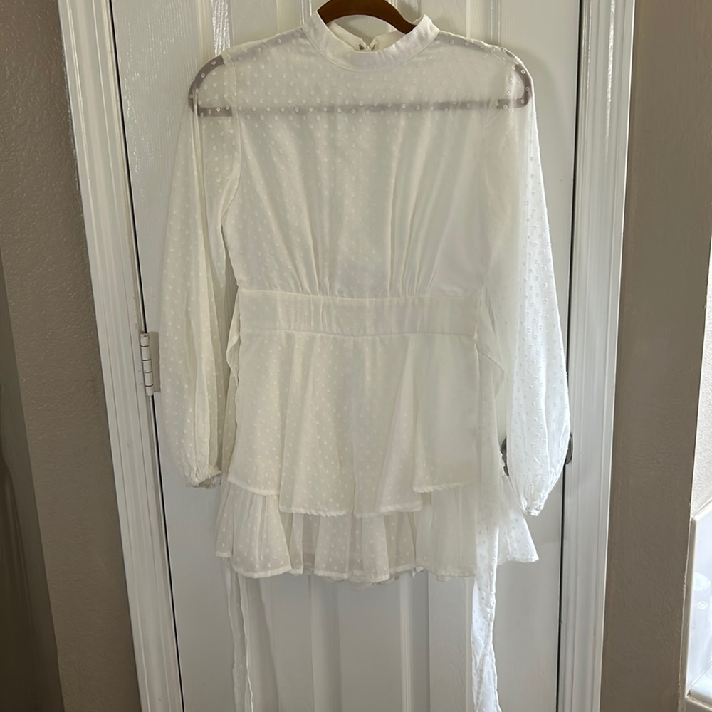 White dotted romper/dress